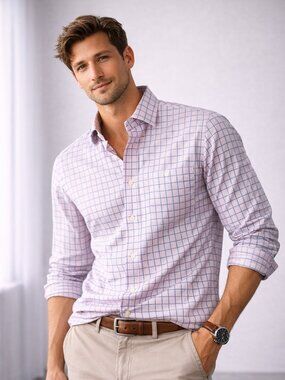 Tommy Bahama Pink & Blue Check Button-Down Shirt – Size 16.5 / 32-33